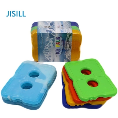 Packs de glace réutilisables de deux trous pour des refroidisseurs, pack de glace non toxique de sac frais pour la boîte à lunch