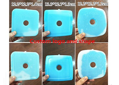 Vessies de glace en plastique dures bleues faites sur commande pour la nourriture 12,2 * 12,2 * 1.2cm
